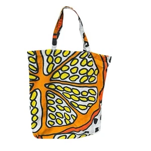 Ikea Treblad Orange Citrus Yellow Black White Canvas Tote Bag Hippie Boho Pocket - Picture 1 of 11