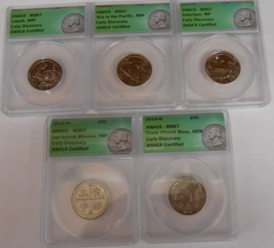 2019-W ANACS - MS67 NATIONAL PARK QUARTER SET - EARLY DISCOVERY ANACS CERTIFIED - Image 1 of 4