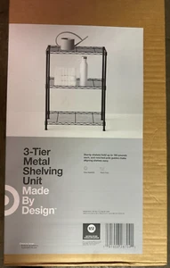 NEW MADE BY DESIGN 3 Tier Metal Shelving Unit 30 "H X 23 "W X 13 3/8"D - Picture 1 of 1