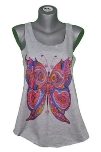 DEBARDEUR FEMME IMPRIME PAPILLON GRAPHIQUE - PRINTED GRAPHIC BUTTERFLY WOMEN TOP - Imagen 1 de 2