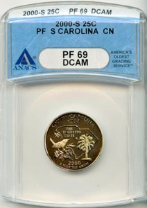 2000-S 25c S Carolina State Quarter PF 69DCAM ANACS # 1505071 + bonus - Photo 1/2
