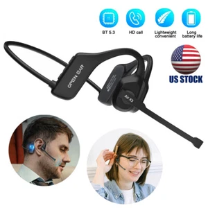 Air Conduction Headphones Wireless Bluetooth Headset with Noise Cancelling Mic - Picture 1 of 19