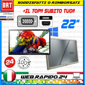 PC MONITOR SCHERMO LCD 22" POLLICI (DELL,HP) VGA HDMI DESKTOP FULL HD 20 24 - Foto 1 di 10