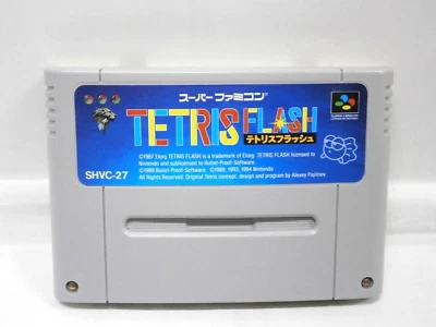 SNES -- TETRIS FLASH -- Super famicom. Japan Game. 14240 - Image 1 of 4