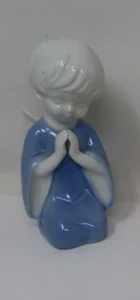 Mid century  Lefton Blue White Boy Praying Angel  Japan - Picture 1 of 4