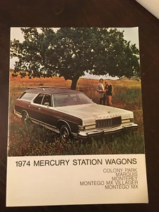 1974 Mercury Station Wagons Auto Sales Showroom Brochure, Colony Park, Marquis + - Foto 1 di 5