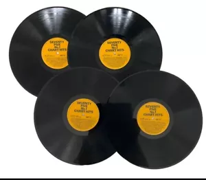 4 passende Retro Vinyl Tischsets mit Filzrücken gefertigt aus Original 12" Schallplatten - Bild 1 von 7