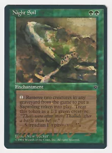 Gold Signed Night Soil MP Fallen Empires Artist Drew Tucker 1994 WOTC MTG Magic! - Picture 1 of 2