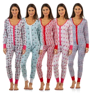 Pijama para mujer BHPJ por cabecera tejido suave con botones frontal de una pieza - Imagen 1 de 31