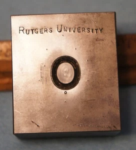 Vintage RUTGERS UNIVERSITY Class Ring Top STEEL STAMPING DIE CG25 - Picture 1 of 4