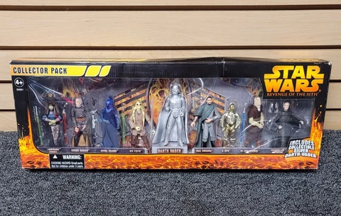 STAR WARS REVENGE OF THE SITH 9 FIGURE COLLECTORS PACK W/ SILVER DARTH VADER NIB Cover