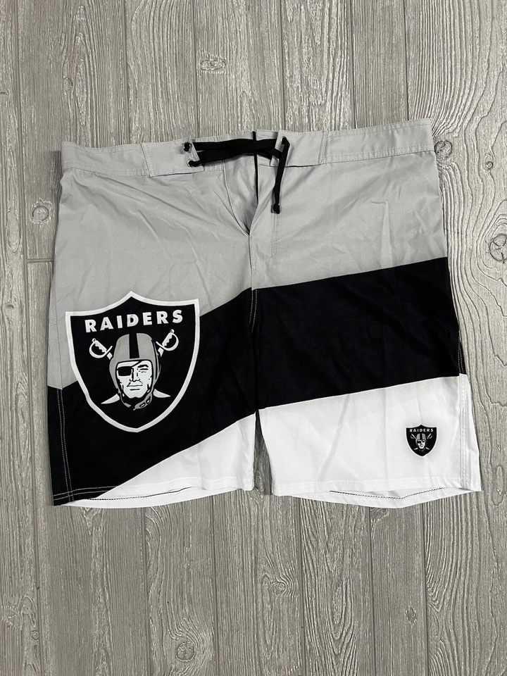 Las Vegas Raiders NFL Team Apparel Boardshorts Mens 38 Swim Trunks Beach Surf - Image 1 of 4