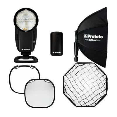 Profoto A10 On Camera Flash Light for Canon with Clic Softbox Octa 2 Feet Bundle - Image 1 of 4