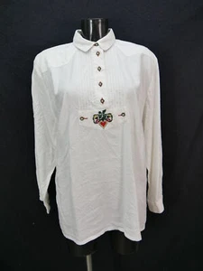Gr.44 Trachtenbluse creme Bluse Julius Lang Baumwolle mit Stickerei TB5906 - Bild 1 von 3