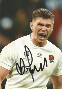 ENGLAND & SARACENS RUGBY UNION: OWEN FARRELL SIGNIERT 6x4 ACTION FOTO + COA *BEWEIS* - Bild 1 von 2