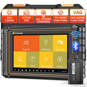 FOXWELL NT909 Bluetooth OBD2 Scanner ECU Coding 30+Resets Diagnose BiDirectional - Imagen 1 de 16