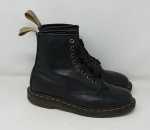 Dr Martens Original Air Wair Women Sz 7 Black Leather 8 Eye Lace Up Combat Boot - Picture 1 of 8