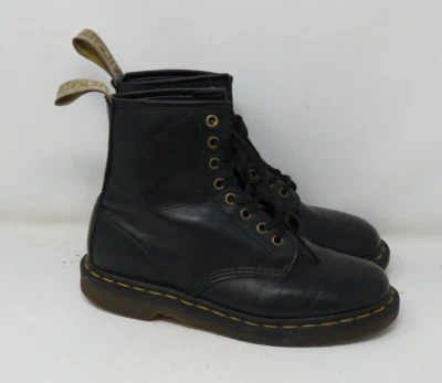 Bota de Combate Dr Martens Original Air Wair Mujer Talla 7 Cuero Negro 8 Ojos Con Cordones Foto 1 de 4