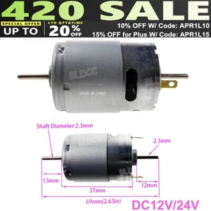 MABUCHI RS-385PH-2465 Dual Shaft High Torque 12V/24V DC Motor DIY Electric Tools - Picture 1 of 9