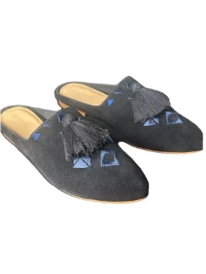 Nuevos zapatos de cuero negros Soludos Palazzo Mule para mujer talla 7 Foto 1 de 4