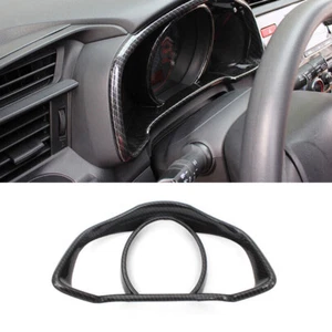 For Honda Fit/Jazz 2014-2020 Carbon Fiber Dashboard Instrument Cover Strip Trim - Foto 1 di 5