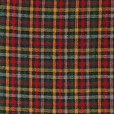HOMESPUN Cotton Fabric Plaid 898 Olive Green Gold Taupe BY THE YARD Continuous - Image 1 of 2