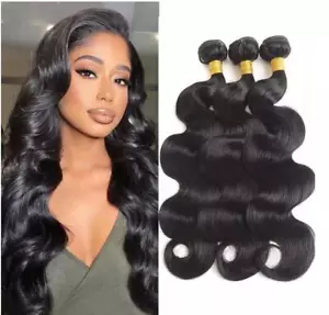 4Bundle 12A Body Wave Unprocessed Remy Virgin 100% Human Hair Extensions 50g per - Picture 1 of 13