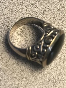 Thailandia - Anello in argento sterling - spinello nero - misura 6,75 - 10 g - Foto 1 di 4