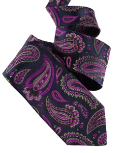 DUCHAMP LONDON, STUNNING BLACK & MULTICOLOUR 'ROCOCCO PAISLEY' TIE, FREEPOST - Picture 1 of 7