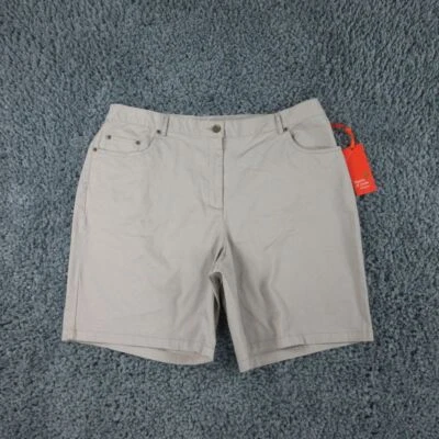 Hearts of Palm Shorts Womens 18W Tan Beige Elastic Waist Pull On Chino 39x9* NWT - Image 1 of 4