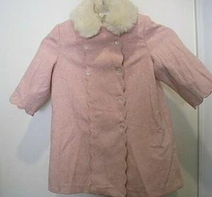  Sarah Louise England Girls Pink Cotton Blend Classic Coat Size 2 Girl - Picture 1 of 5