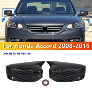 Carbon Fiber Ox Horn Rearview Side Mirror Cover Cap For Honda Accord 2008-2016 - Foto 1 di 5