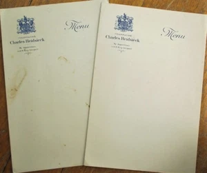 Champagner Charles Heidsieck 1910 französische Werbung Menü Rohling - Bild 1 von 1
