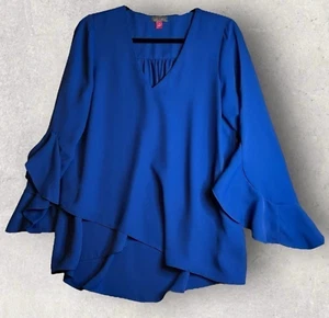 Gorgeous Women’s Vince Camuto cobalt blue flutter sleeves size medium NEW - Picture 1 of 10
