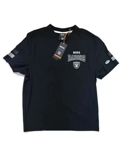 Nueva Camiseta BOSS x NFL Las Vegas Raiders Algodón Elástico - Negra Para Hombre Talla Pequeña - Imagen 1 de 16