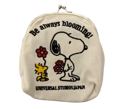 Nuevo Snoopy Peanuts Cartera de Lona Estuche de Maquillaje para Monedero a Presión Bolsa Japón Studio Foto 1 de 4