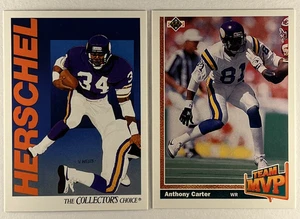 Anthony Carter, Herschel Walker 2 Card Lot 1991 Upper Deck #466, #99 - Picture 1 of 5