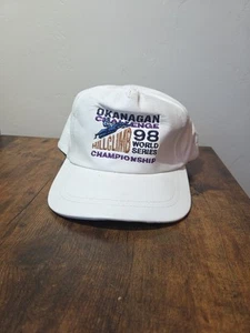 VINTAGE Okanagan Challenge Hillclimb 98 World Series Leather Trucker Hat *rare* - Picture 1 of 6
