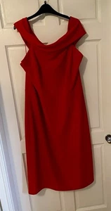 Kaleidoscope Red Bardot Off The Shoulder Dress - Size 20- BNWOT - RRP £75 prom - Picture 1 of 8