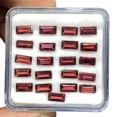 21 Pcs Natural Garnet 6x3mm Baguette Cut Top Quality Loose Untreated Gemstones - Image 1 of 4