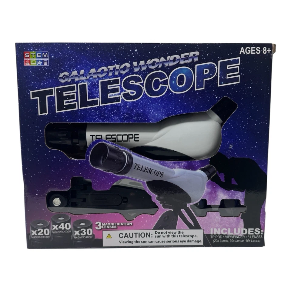 Galaotio Wonder Telescope Ages 8 W/ Tripod Viewfinder Lenses