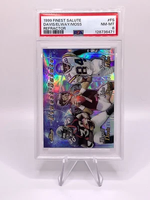 Terrell Davis John Elway Randy Moss 1999 Topps Finest Salute Refractor #FS PSA 8 - Image 1 of 2