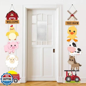Blulu Bauernhof Tier Motto Party Deko, Bauernhof Tier Ausschnitte Banner, Tür  - Bild 1 von 5