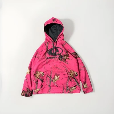 Hot Pink Real Tree Mossy Oak Pullover Hoodie Size XL - Image 1 of 4