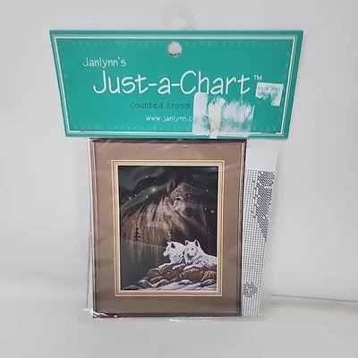 Janlynn Northern Lights Wolf Stars Night Cross Stitch Pattern Chart - Image 1 of 3