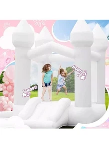 FBSPORT White Bounce House, Inflatable Bouncer with Air Blower,Indoor & Outdoor - Picture 1 of 6