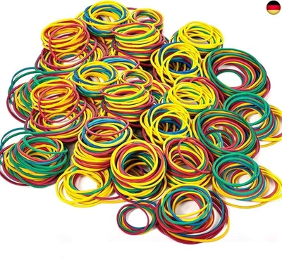 YOOSSO 500 Stück Bunte Gummibänder, 25/38/50 mm Gummiband klein Gummiringe Gummis H