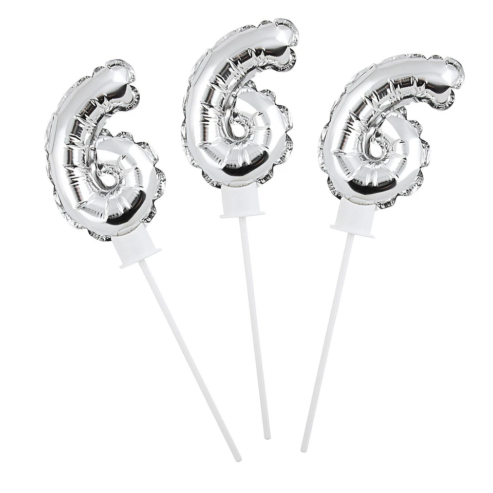 Fun Express Self-Inflating Number 6 6" Mylar Balloons - 6 Pc - Image 1 of 1