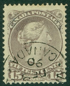 SG 70 Canada 15c ardesia-viola. Un ottimo esemplare di CDS usato - Foto 1 di 1
