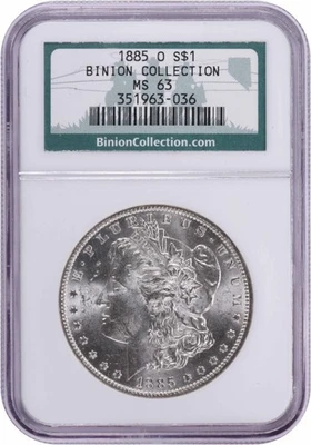 Binion Silver Dollar 1885-O Morgan Silver Dollar MS63 NGC - Image 1 of 2
